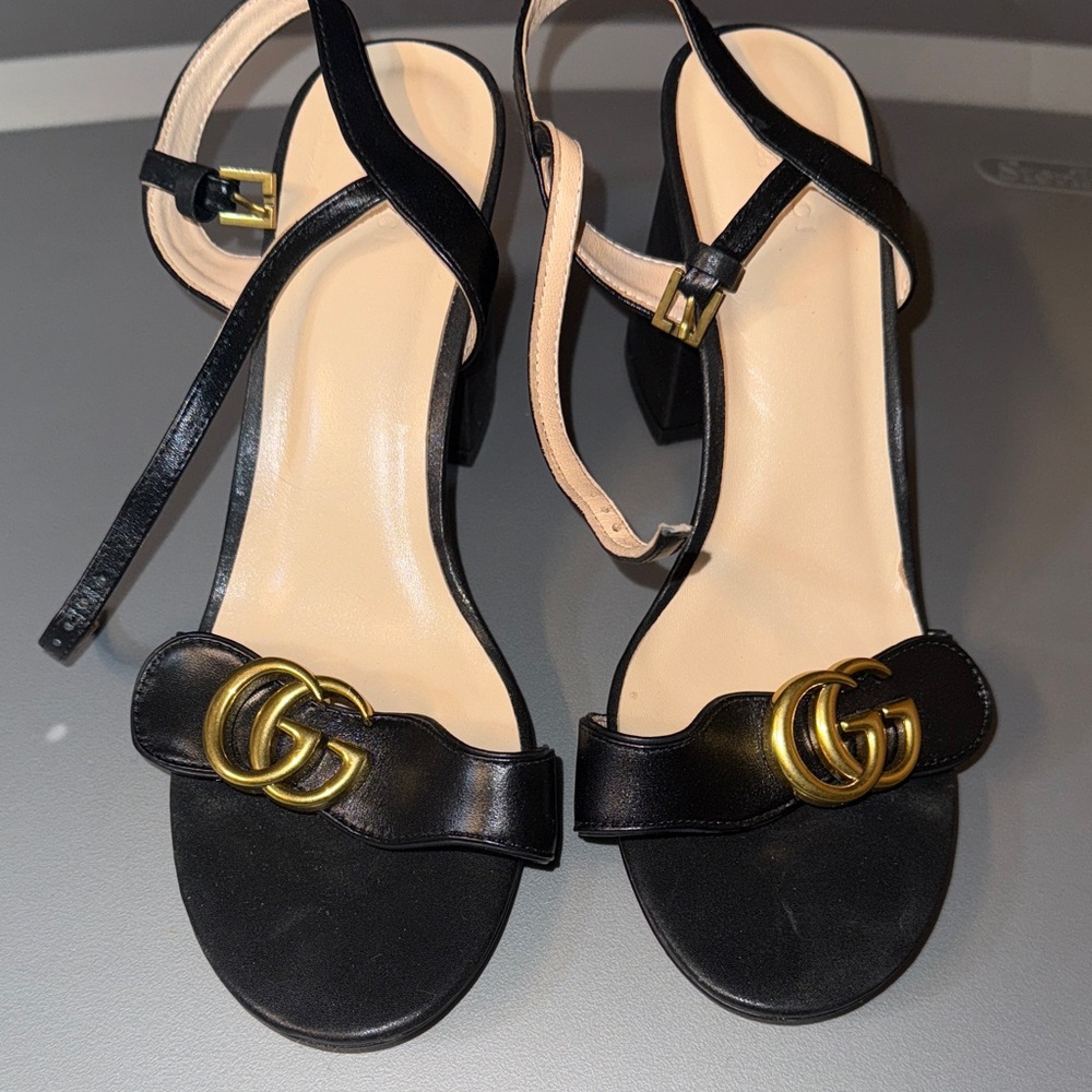 Black and Gold Women's Sandals